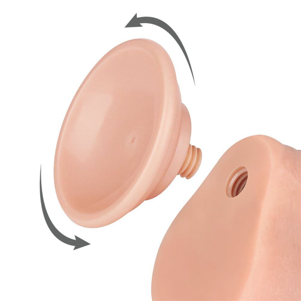 Prótese Peniana Com Escroto em TPE com Prepúcio, Vertebra e Ventosa Removível - LoveToy Sliding-Slin Dong 7.0'' | 12,5 x 3,4 cm | Disponível em 3 Cores - 9