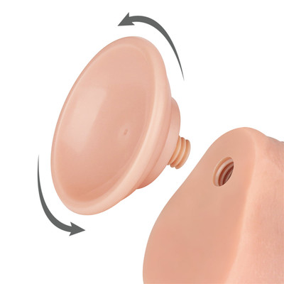 Foto 9 do produto Prótese Peniana Com Escroto em TPE com Prepúcio, Vertebra e Ventosa Removível - LoveToy Sliding-Slin Dong 7.0'' | 12,5 x 3,4 cm | Disponível em 3 Cores
