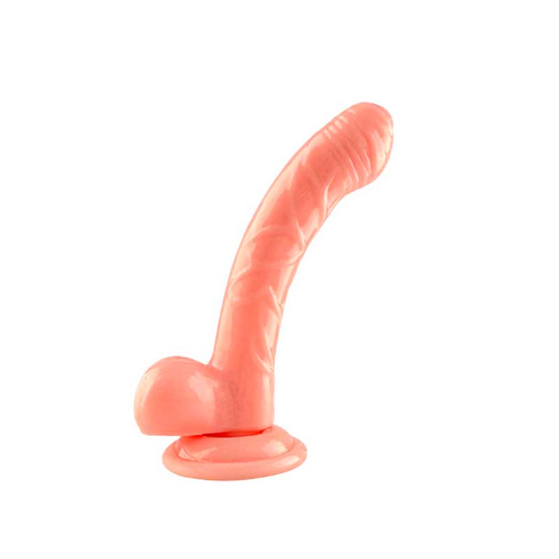 Prótese Peniana em TPE com Textura, Glande Coberta, Escroto e Ventosa - Dildo 6.7 | 13,5 x 3,2 cm | Disponível em 2 Cores - 6