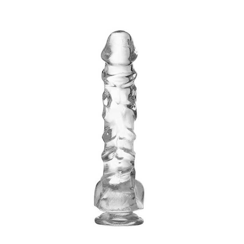 Prótese Peniana em TPE com Textura Ondular, Glande Definida, Escroto e Ventosa - Glassy Dildo 8.8 | 17,5 x 4,0 cm - 2