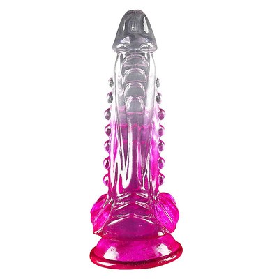 Foto 4 do produto Prótese Peniana em TPE Transparente com Glande Definida, Elevações e Ventosa - Godzilla | 17 x 5,4 cm