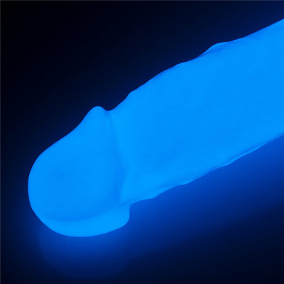 Foto 3 do produto Prótese Peniana em TPE com Escroto, Base Ventosa e Efeito Fosforescente - Lovetoy Lumino Play 8.5 | 17 x 4,7 cm
