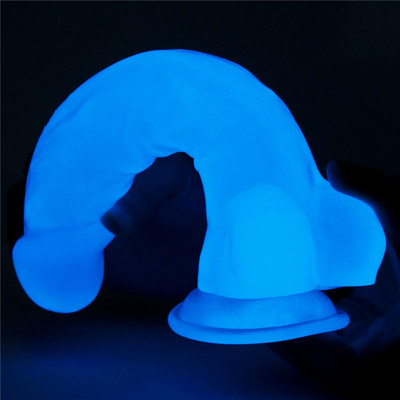 Foto 5 do produto Prótese Peniana em TPE com Escroto, Base Ventosa e Efeito Fosforescente - Lovetoy Lumino Play 8.5 | 17 x 4,7 cm
