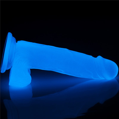 Foto 4 do produto Prótese Peniana em TPE com Ventosa, Escroto e Efeito Fosforescente - LoveToy Lumino Play 7.5 | 16 x 3,8 cm