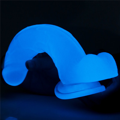 Foto 5 do produto Prótese Peniana em TPE com Ventosa, Escroto e Efeito Fosforescente - LoveToy Lumino Play 7.5 | 16 x 3,8 cm