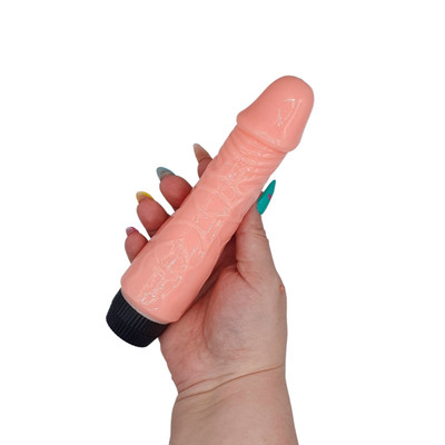 Prótese Peniana em TPE com Vibração Multivelocidade - Topo Toys Vibrating Dildo | 16 x 4,3 cm