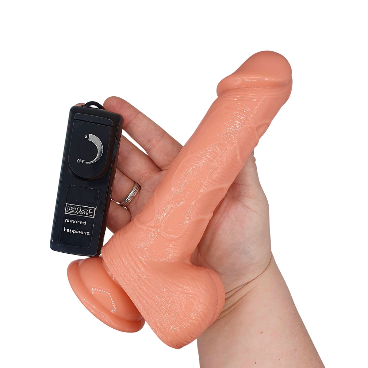 Prótese Peniana em TPR com Ventosa, Vibração,  Rotação 360° e Controle Multivelocidade - Lybaile Barbara Ken | 15 x 4,1 cm - 6