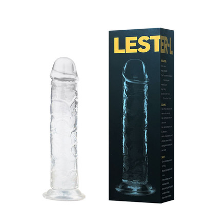 Prótese Peniana Transparente no Formato Realístico em TPE com Ventosa - Lester-L | 21,3 x 4,2 cm