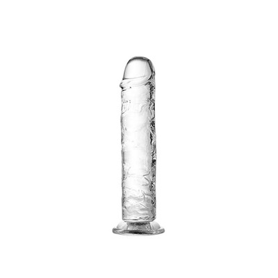Foto 2 do produto Prótese Peniana Transparente em TPE com Glande Definida, Veias Salientes e Ventosa - Transpivuous Dildo ''M'' | 18,5 x 3,3 cm