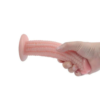 Foto 4 do produto Prótese Peniana com Ventosa, Glande e Texturas com Formato de Espiga de Milho - Corn Cock | 17 x 3,8 cm