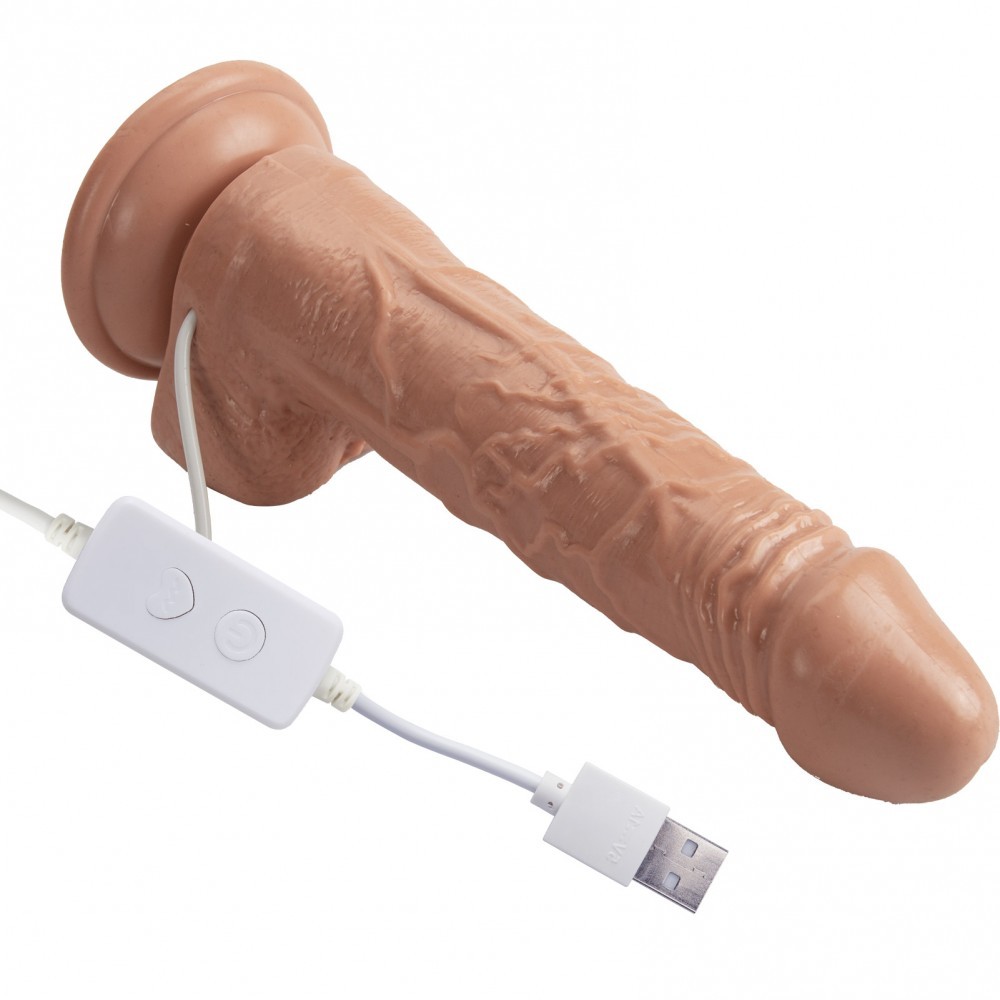 Prótese Realística com 10 Modos de Vibração, 7 Movimentos de Vai e Vem e Função Aquecimento - Pake Dildo | 12 x 3,7 cm - 4