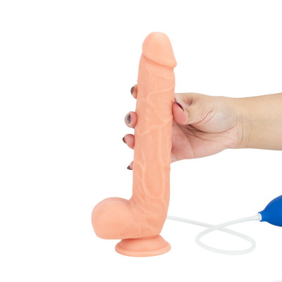 Foto 7 do produto Prótese Realística em PVC com Escroto, Ventosa e Simulador de Ejaculação - Realistic Ejaculating Dildo 10.2'' | 20 x 4,4 cm