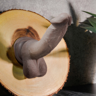 Foto 5 do produto Prótese Realística em Cyberskin com Escroto, Vértebra e Ventosa na Base - Evolved Flex Skin Poseable Dildo 7.75 | 13,7 x 3,6 cm | Disponível em 2 Cores