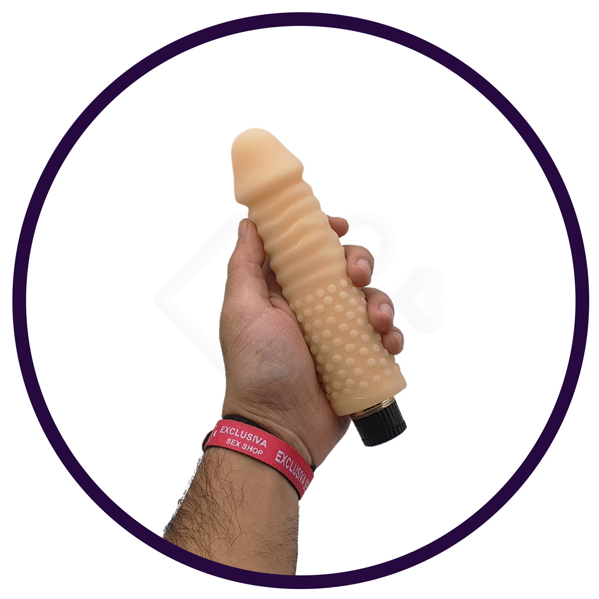 Prótese Realística em Cyberskin com Vibração Multivelocidade, Texturas Massageadoras e Cerdas Estimuladoras - Black Cherry 6.5 | 16,7 x 4 cm - 8