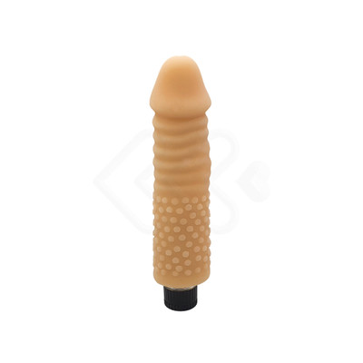 Foto 4 do produto Prótese Realística em Cyberskin com Vibração Multivelocidade, Texturas Massageadoras e Cerdas Estimuladoras - Black Cherry 6.5 | 16,7 x 4 cm