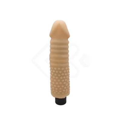 Foto 3 do produto Prótese Realística em Cyberskin com Vibração Multivelocidade, Texturas Massageadoras e Cerdas Estimuladoras - Black Cherry 6.5 | 16,7 x 4 cm