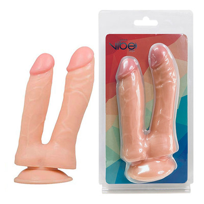 Prótese Peniana Realística Dupla em TPE Macio com Ventosa - Good Vibe Toys