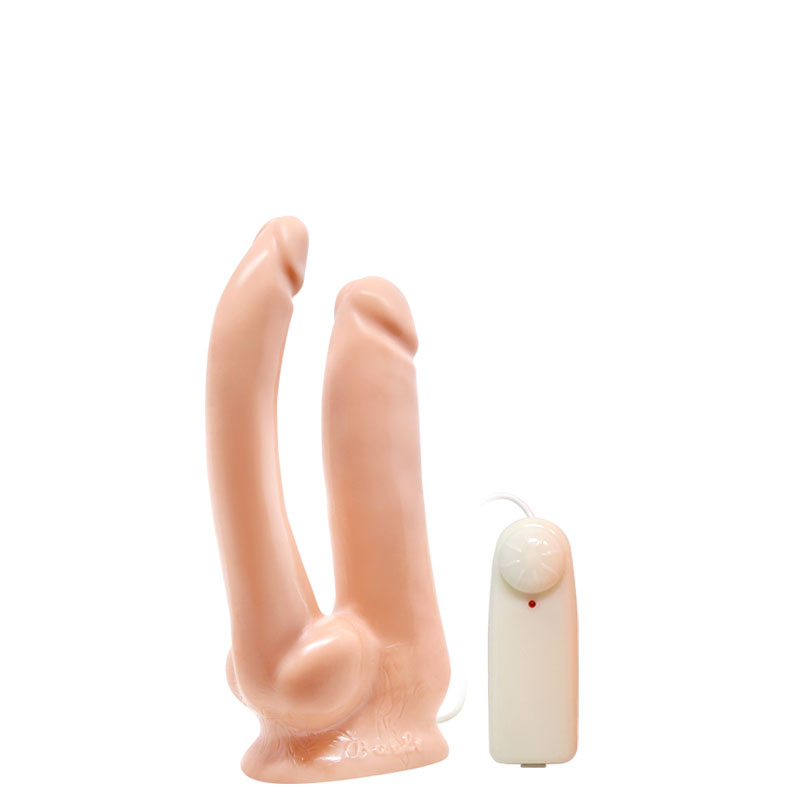 Prótese Realística Dupla com Ventosa e Vibração Multivelocidade - Brave Her Whit Two Cuns - 4