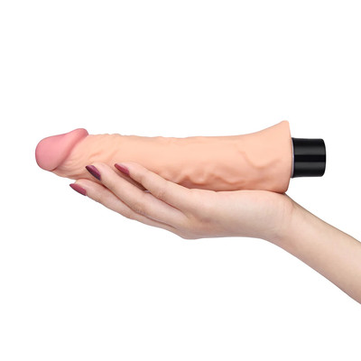 Prótese Realística no Formato de Pênis em Cyberskin com 10 Tipos de Vibrações - Real Softee 8.3" Long | 19,2 x 4,1 cm