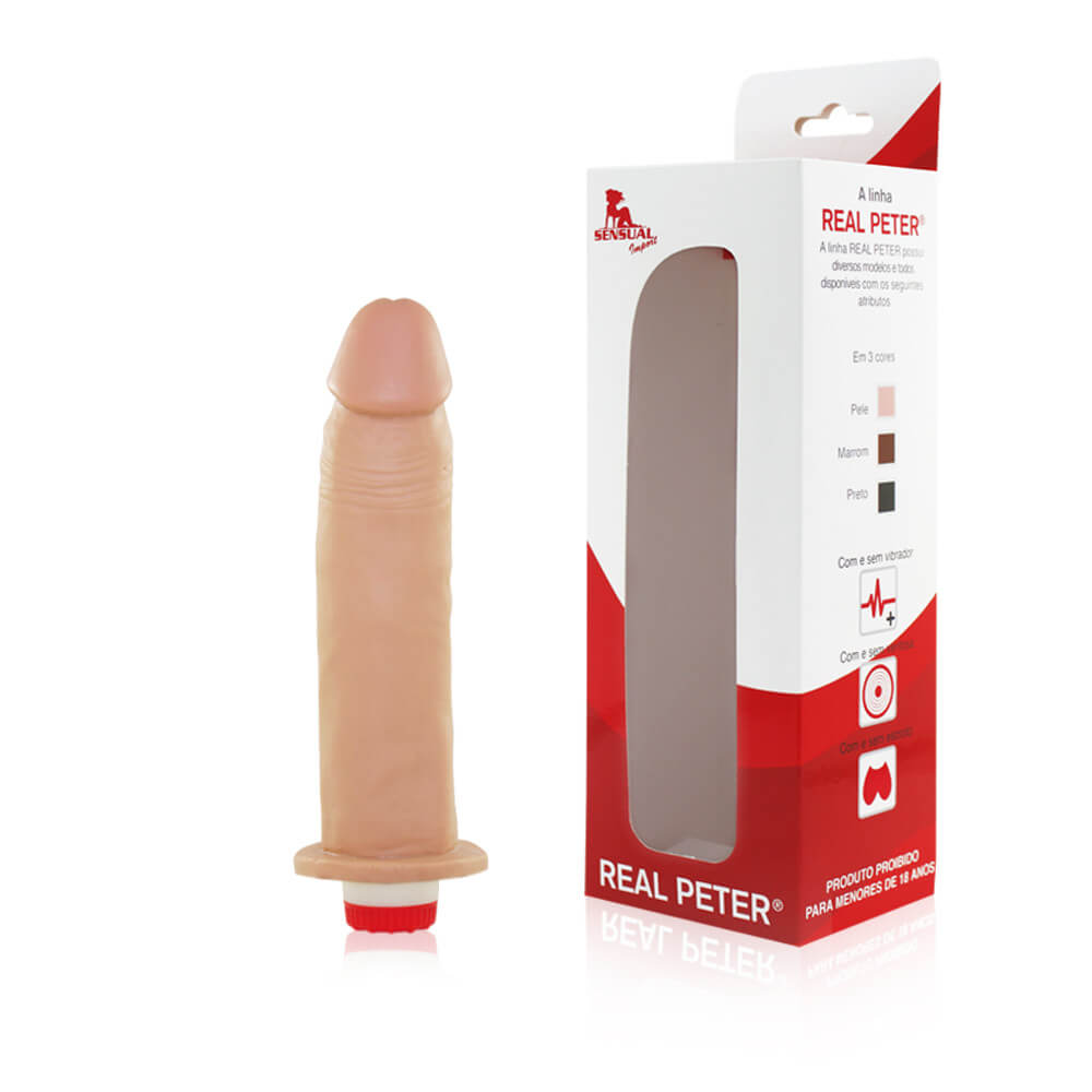 Prótese Realística em Formato de Pênis com Glande Definida e Multivelocidade - Real Peter | 19 x 4 cm | Disponível em 3 Cores - 5