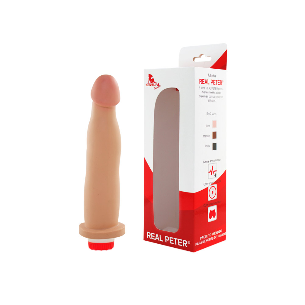 Prótese Realística em Formato de Pênis Liso com Vibração Multivelocidade e Resistente à Água - Real Style Fit | 15,6 x 4,5 cm | Disponível em 3 Cores - 11