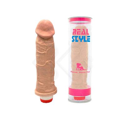 Foto 1 do produto Prótese Realística em Formato de Pênis com Vibração Multivelocidade - Real Peter Style | 18,5 x 5 cm