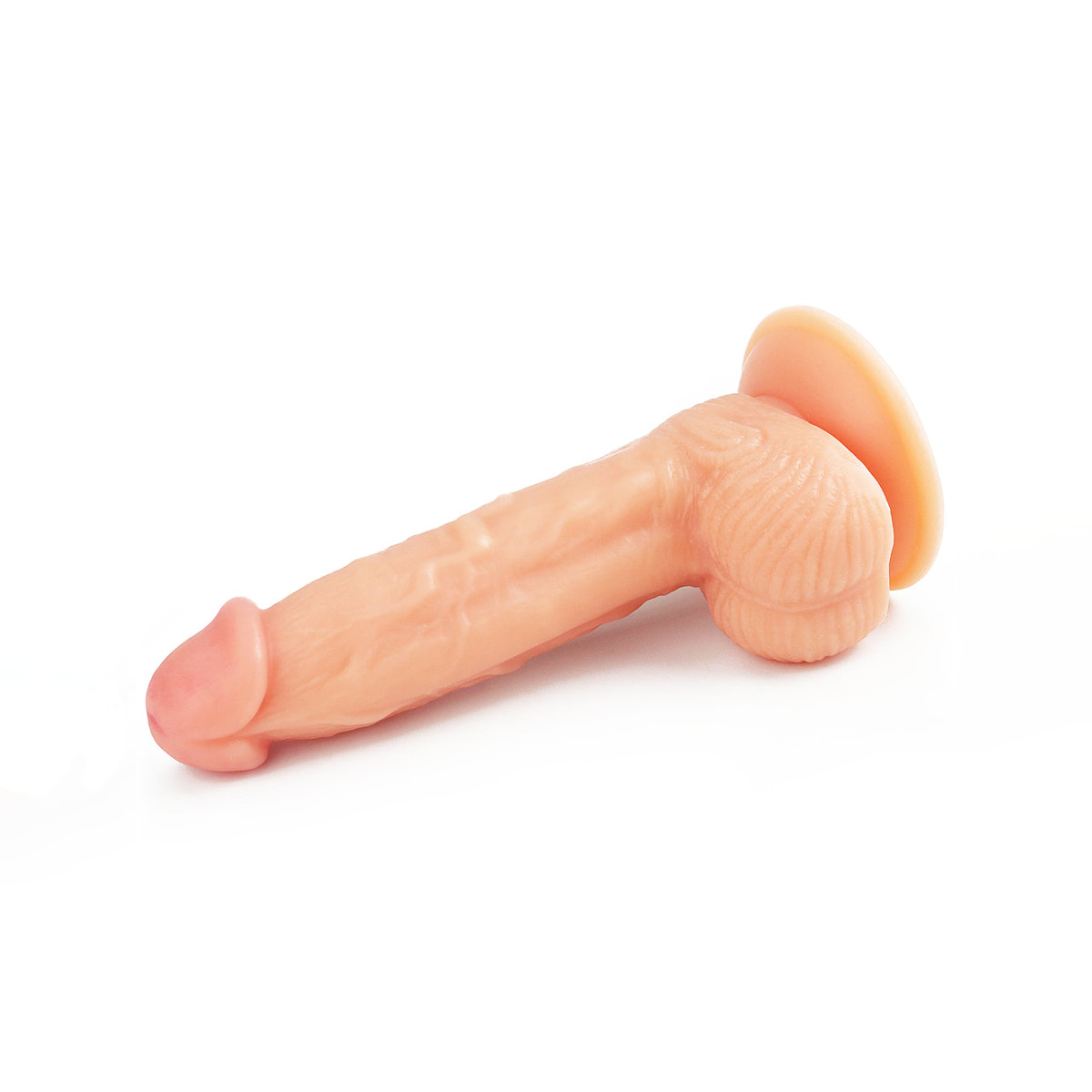 Prótese Realística com Glande Definida, Veias, Escroto e Ventosa - Lovetoy Ultra Soft Dude II 8.0" | 14 x 4 cm - 6