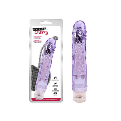 Foto 1 do produto Prótese Realística em Jelly com Esferas Internas e Vibração Multivelocidade - Black Cherry | 18,7 x 3,8 cm