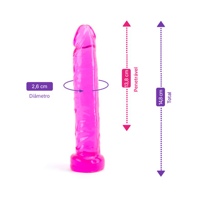 Prótese Realística em Jelly com Glande Definida e Textura - Magic Sexy | 13,8 x 2,6 cm | Disponível em 9 Cores