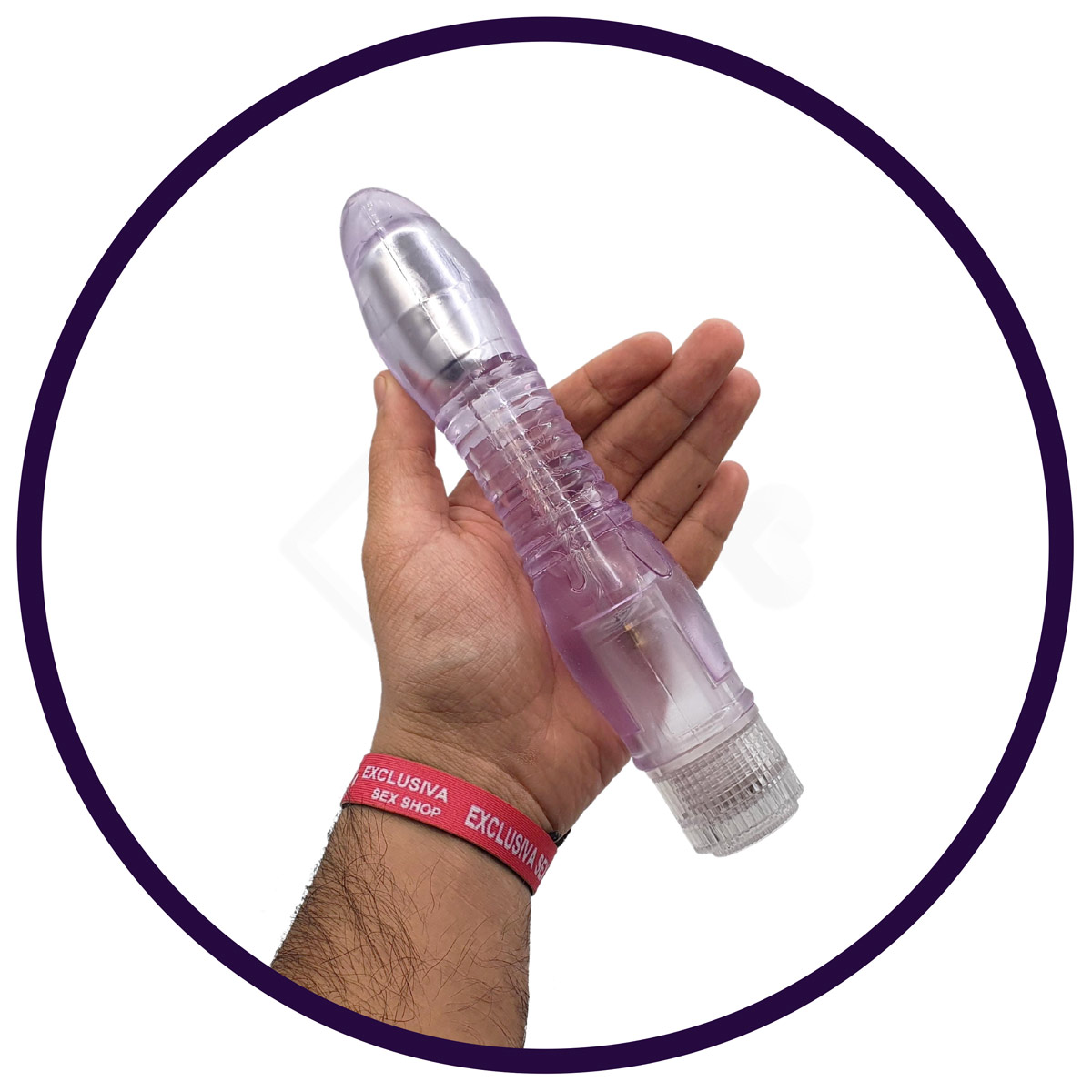 Prótese Realística em Jelly com Vibração Multivelocidade - Black Cherry | 18,5 x 3,8 cm - 4