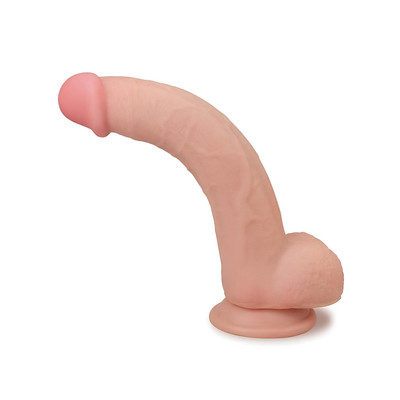 Foto 2 do produto Prótese Peniana Realística com Pele Beliscável, Glande com Prepúcio, Veias, Escroto, Ventosa e Vertebra - Lovetoy Sliding-Skin Dong 9.5" | 18 x 4,5 cm