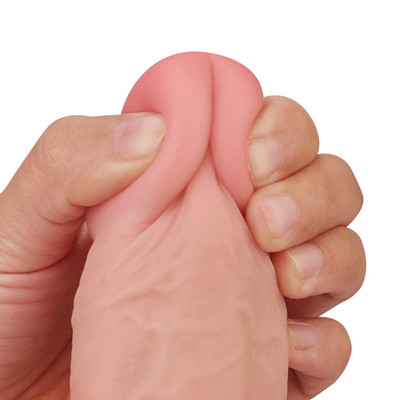 Foto 4 do produto Prótese Realística com Pele Beliscável, Glande Definida, Veias, Escroto e Ventosa - Lovetoy Sliding-Skin Dong 9.0" | 17,8 x 4,5 cm | Disponível em 2 Cores