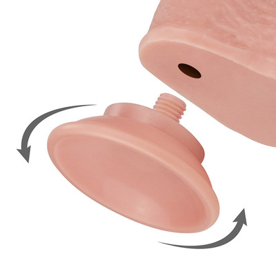 Foto 6 do produto Prótese Realística com Pele Beliscável, Glande Definida, Veias, Escroto e Ventosa - Lovetoy Sliding-Skin Dong 9.0" | 17,8 x 4,5 cm | Disponível em 2 Cores