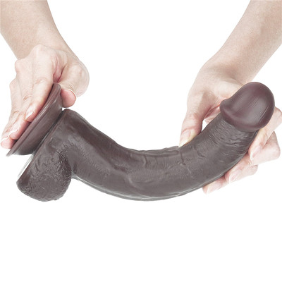 Foto 10 do produto Prótese Realística com Pele Beliscável, Glande Definida, Veias, Escroto e Ventosa - Lovetoy Sliding-Skin Dong 9.0" | 17,8 x 4,5 cm | Disponível em 2 Cores