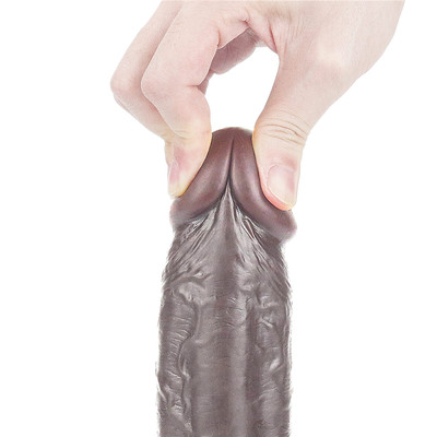 Foto 12 do produto Prótese Realística com Pele Beliscável, Glande Definida, Veias, Escroto e Ventosa - Lovetoy Sliding-Skin Dong 9.0" | 17,8 x 4,5 cm | Disponível em 2 Cores