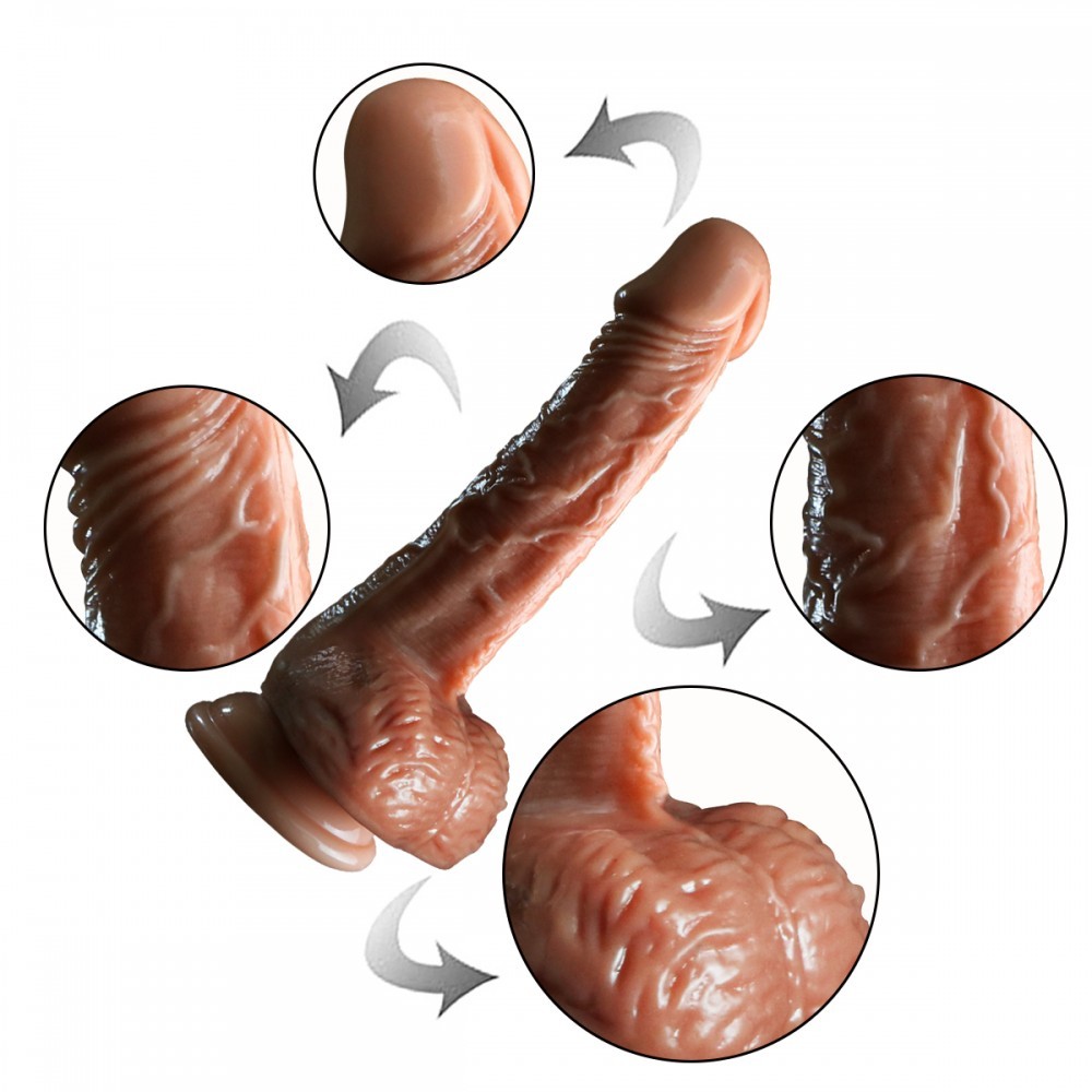 Prótese Realística Recarregável com 7 Modos de Rotação e Vibrações,  Aquecimento e Controle Remoto com Fio - Crazy Lion Patterns 7 | 15 x 3,4 cm - 4