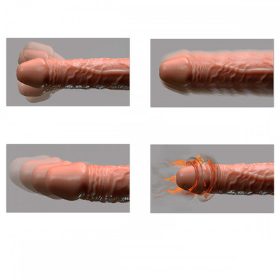 Foto 5 do produto Prótese Realística Recarregável com 7 Modos de Rotação e Vibrações,  Aquecimento e Controle Remoto com Fio - Crazy Lion Patterns 7 | 15 x 3,4 cm