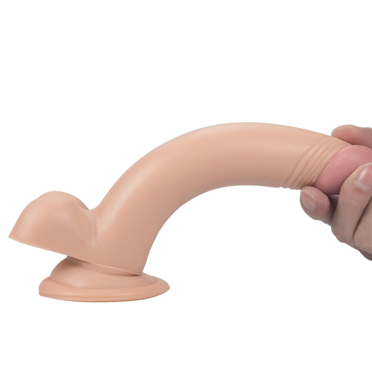 Prótese Realística em TPE Macio com Glande Definida, Escroto e Ventosa - Leke Lifelike Realistic Dildo | 16 x 3,5 cm - 4