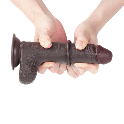 Foto 2 do produto Prótese Realística em TPE com Pele Beliscável, Glande Definida, Veias Salientes, Escroto e Ventosa - Lovetoy Sliding Skin 7.0" | 12,3 x 3,6 cm | Disponível em 2 Cores