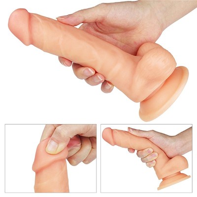 Foto 6 do produto Prótese Realística com Veias, Glande Definida, Escroto e Ventosa - Lovetoy Ultra Soft Dude III 8.0 - 15 x 4 cm