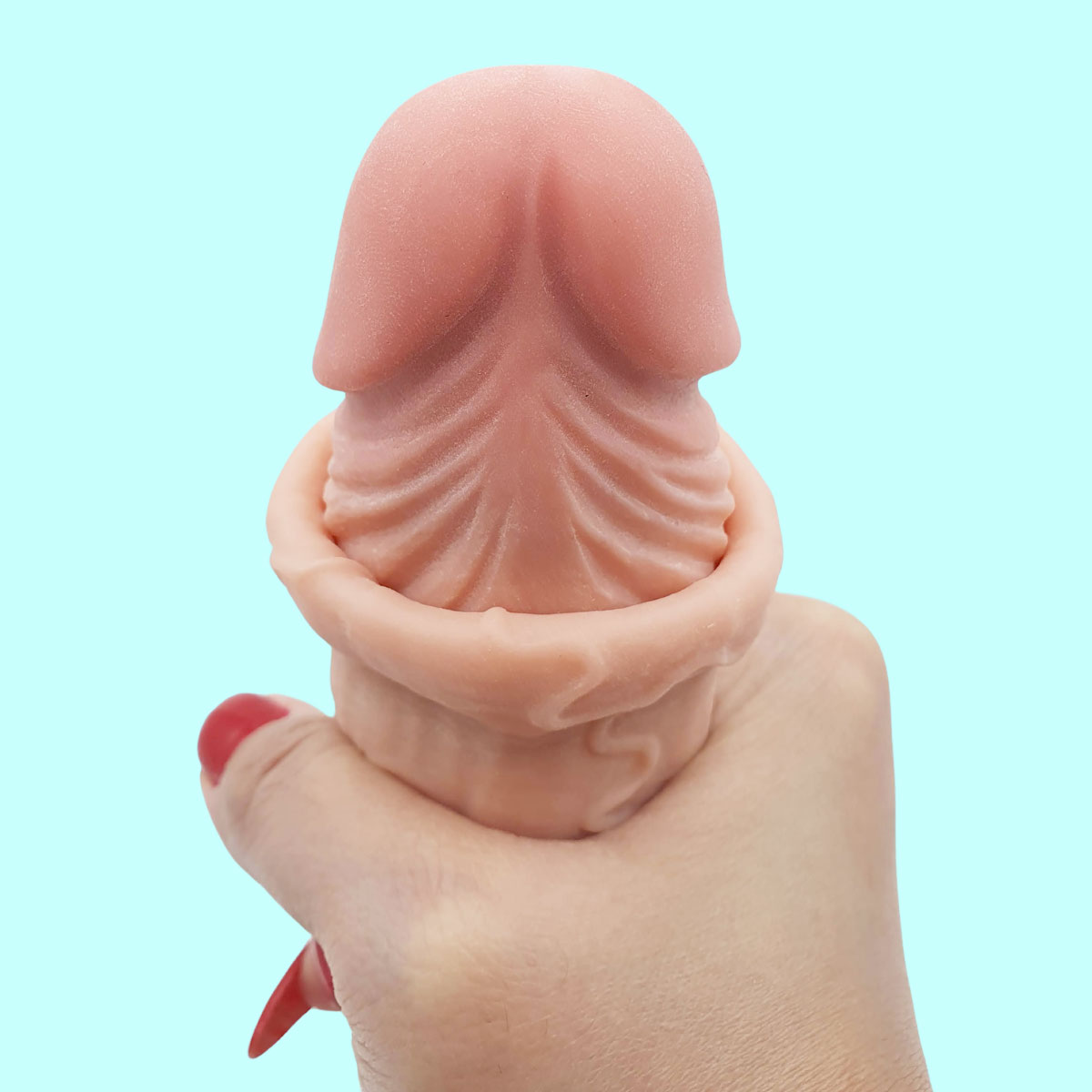 Prótese Peniana em TPE Super Realística com Dupla Camada e Vértebra, Glande, Veias Salientes, Escroto e Ventosa - Mr. Switch | 16 x 4,5 cm - 4