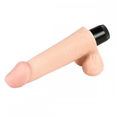 Foto 4 do produto Prótese em TPE no Formato de Pênis Realístico com Escroto, Glande e Vibração Multivelocidade - Realistic The Original Cock | 12,5 x 3,1cm