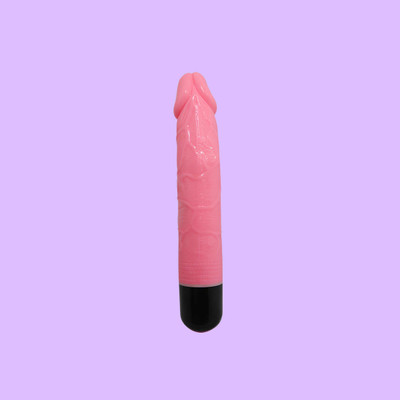 Foto 2 do produto Prótese em PVC no Formato Realístico de Pênis Pink com Glande, Veias e Vibração Multivelocidade - Pink Vibe | 18,5 x 3,9 cm