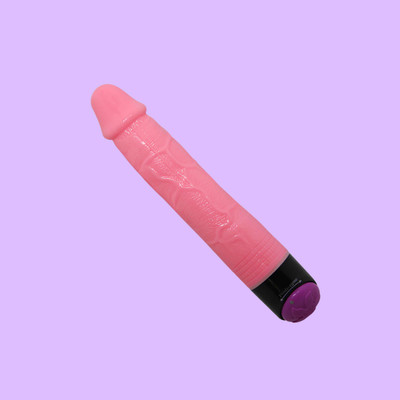 Foto 3 do produto Prótese em PVC no Formato Realístico de Pênis Pink com Glande, Veias e Vibração Multivelocidade - Pink Vibe | 18,5 x 3,9 cm