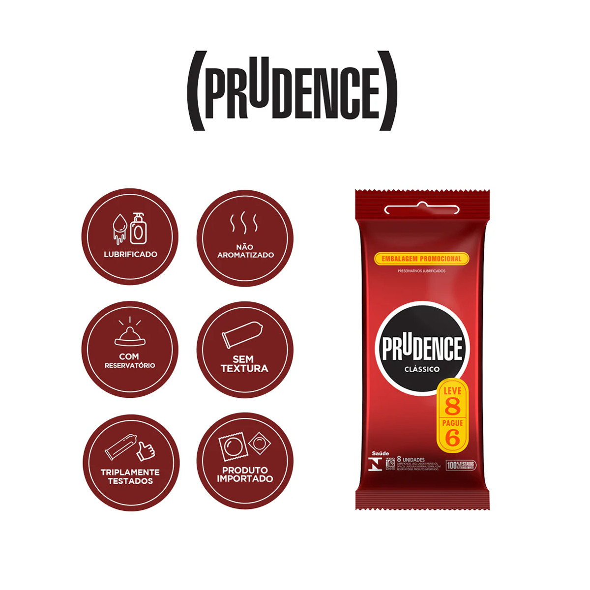 Preservativo Tradicional - Prudence Clássico | Leve 8 e Pague por 6 Preservativos - 3