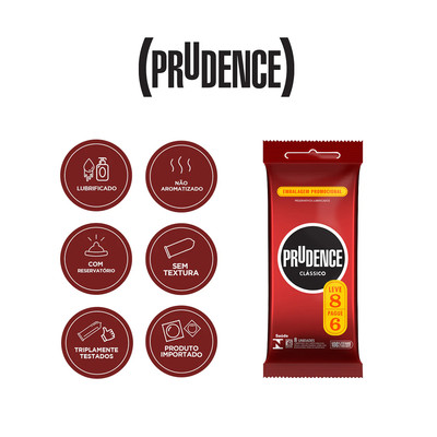 Preservativo Tradicional - Prudence Clássico | Leve 8 e Pague por 6 Preservativos