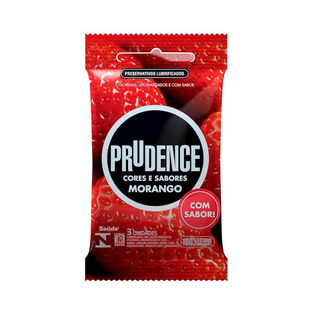 Preservativo com Aroma, Cor e Sabor de Verdade - Prudence Cores e Sabores | 3 Unidades | Disponível em 12 Sabores - 3