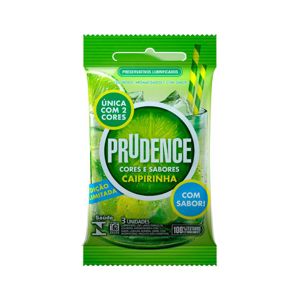Preservativo com Aroma, Cor e Sabor de Verdade - Prudence Cores e Sabores | 3 Unidades | Disponível em 12 Sabores - 12