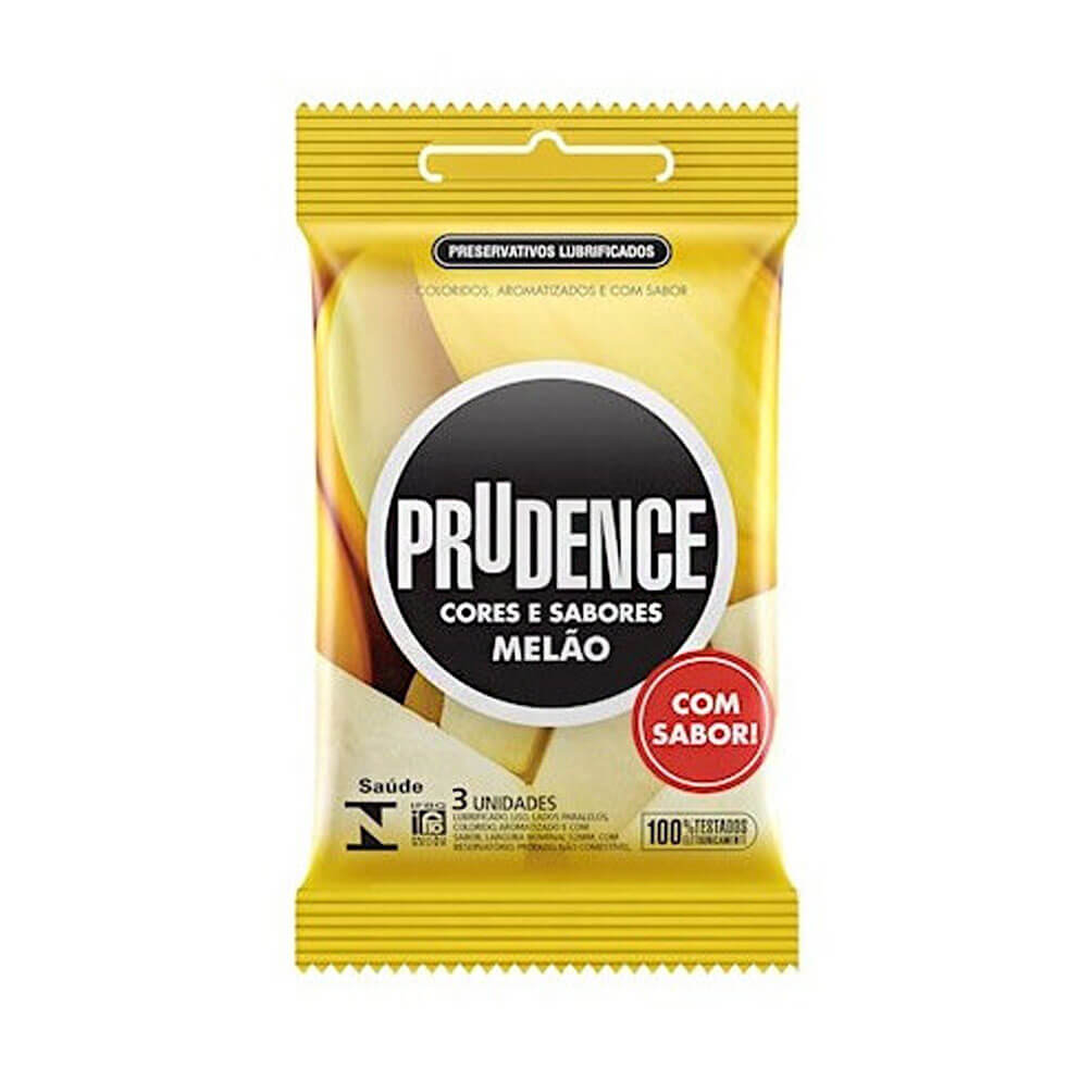 Preservativo com Aroma, Cor e Sabor de Verdade - Prudence Cores e Sabores | 3 Unidades | Disponível em 12 Sabores - 13