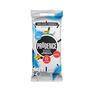 Foto 1 do produto Prudence Sensações - Preservativo Extra Fino com Efeito Retardante - 6 Unidades